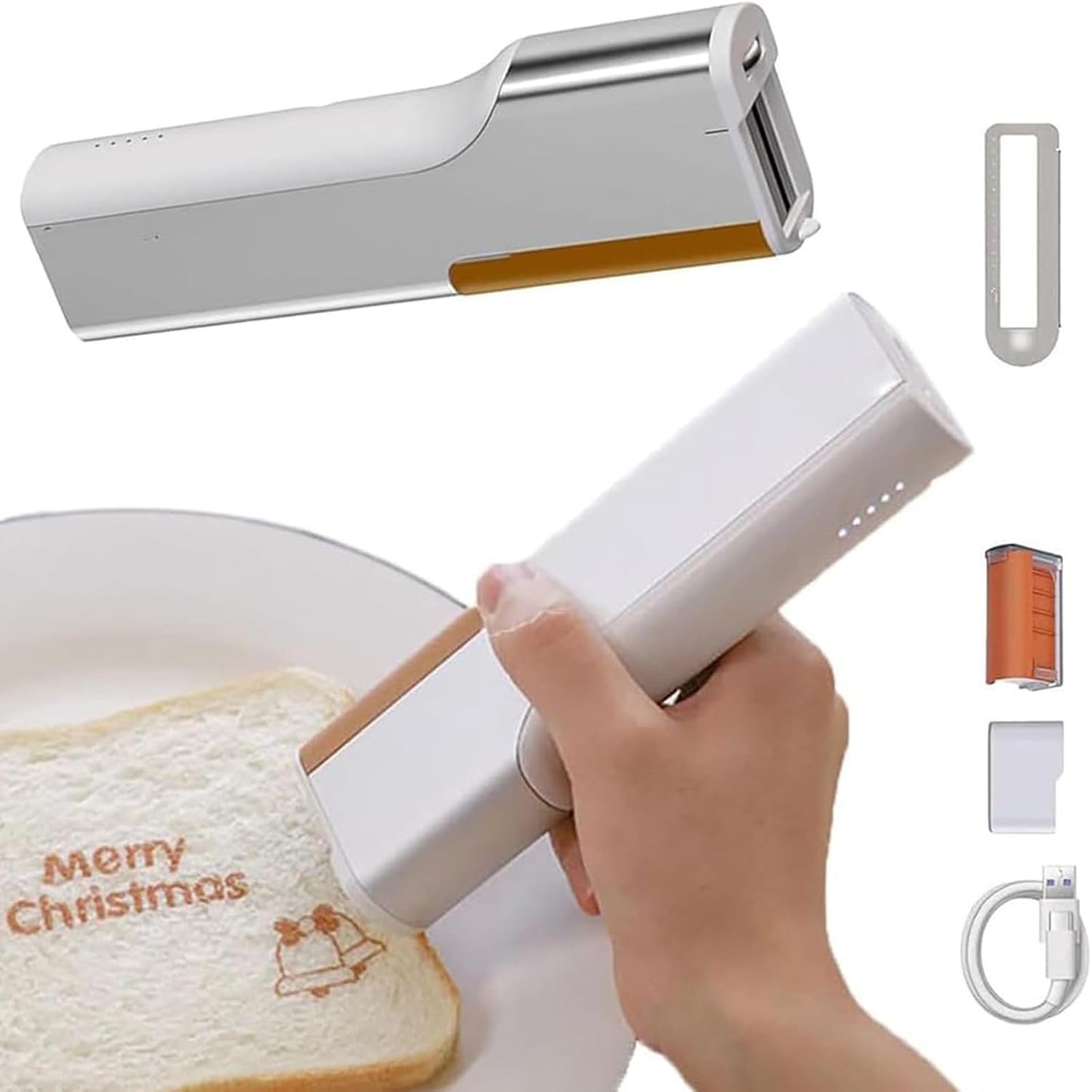 Multifunktionellmatskrivare,bärbarhandhållenRdibleskrivare,trådlösmatbläckstrålepennamedAPPkontroll,förtårtutskrift,kakdekoration,anpassning till DIY-dessert