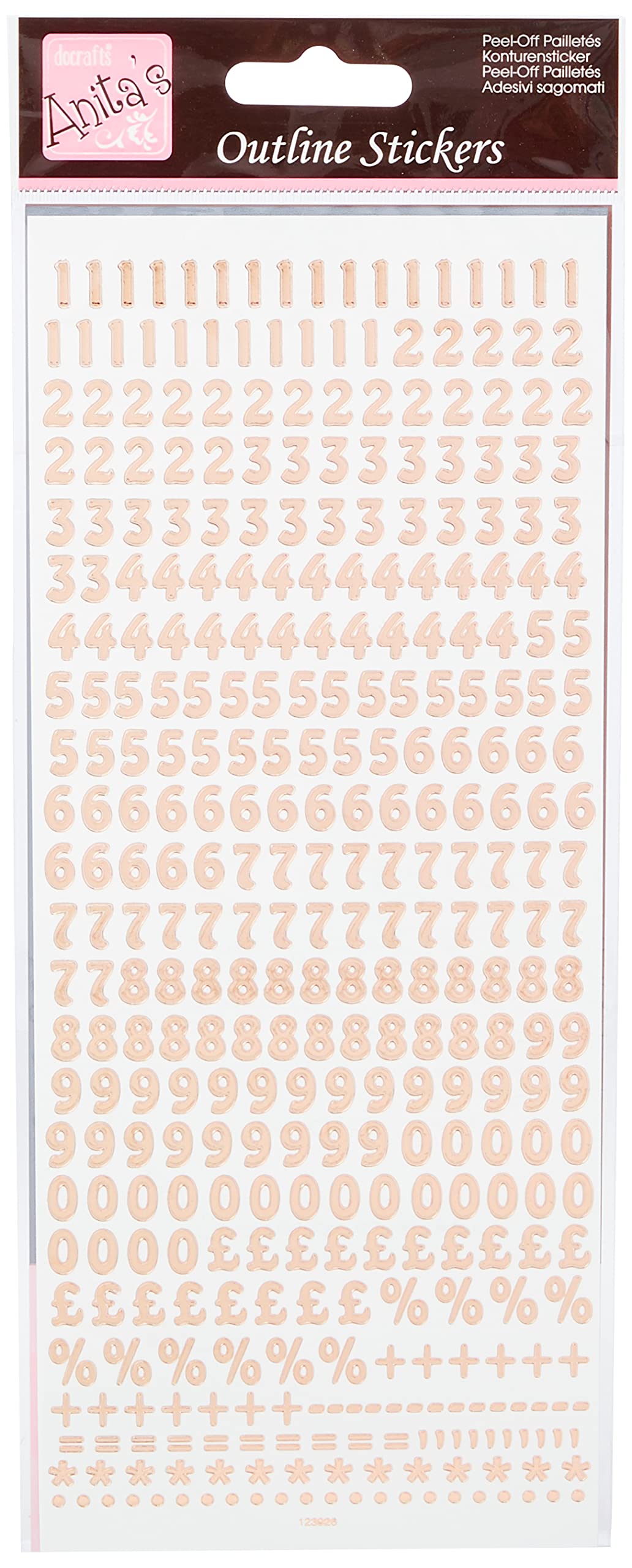 anitas Traditionella alfabetet konturklistermärken – silver på vitt, 29,22 x 10,55 x 0,1 cm, ANT 810253