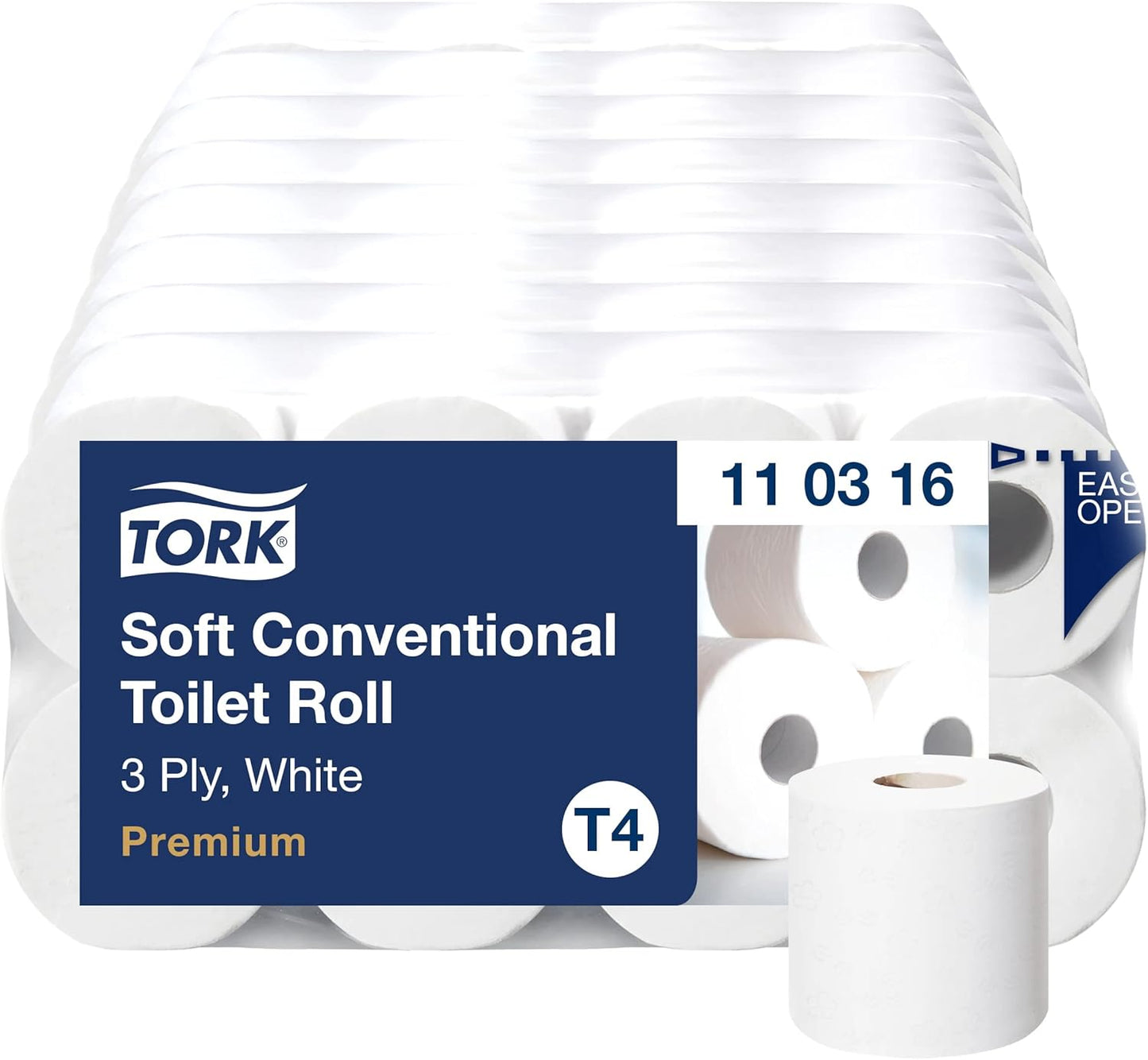 Tork 110316 toalettpapper, vitt, 8 rullar om 250 ark vardera