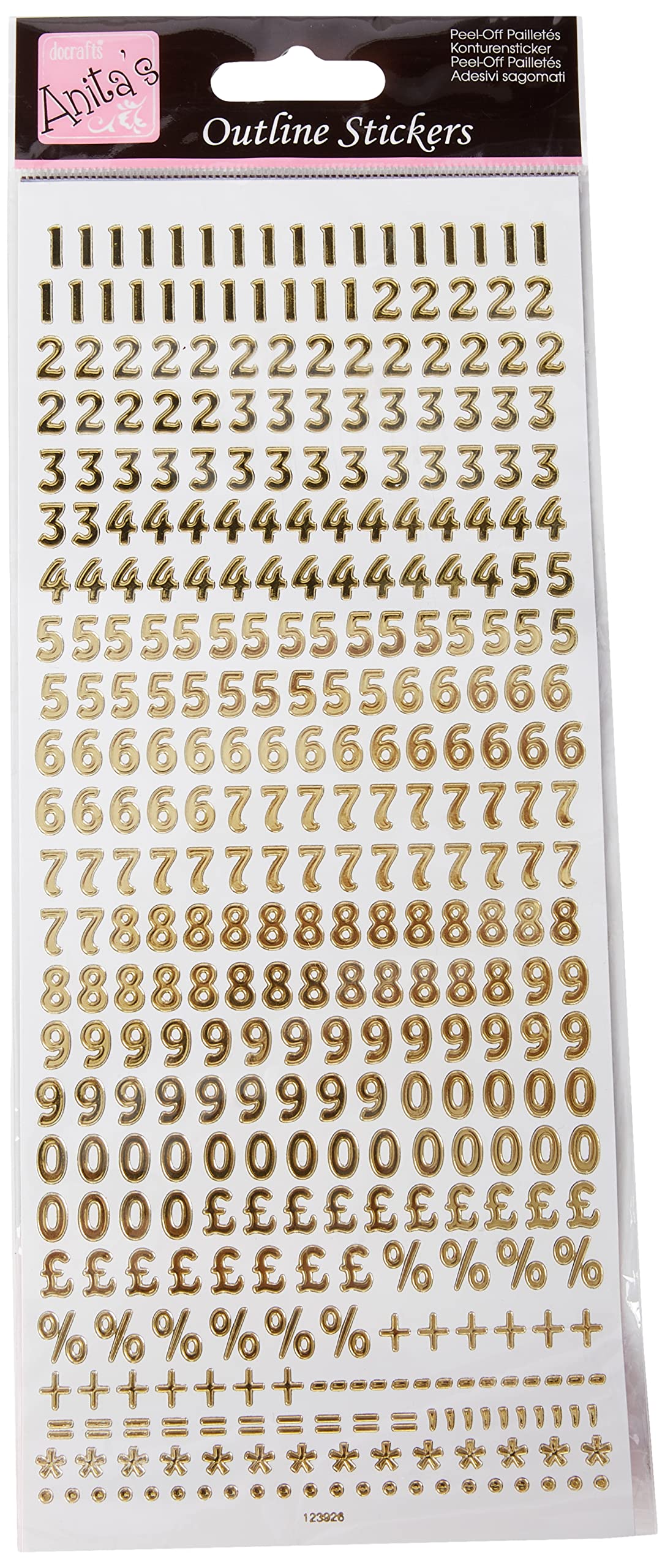 anitas Traditionella alfabetet konturklistermärken – silver på vitt, 29,22 x 10,55 x 0,1 cm, ANT 810253