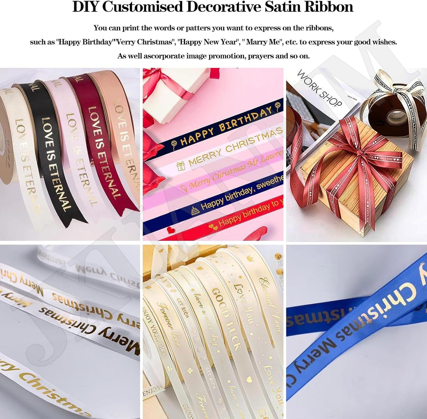 Satinbandsutskriftsmaskin med hållare, 200 dpi digital bandskrivare termisk etikettskrivare foliestämpeltryckmaskin, 150 mm/s, stöder 50+ språk, DIY dekorativt band,SingleRow