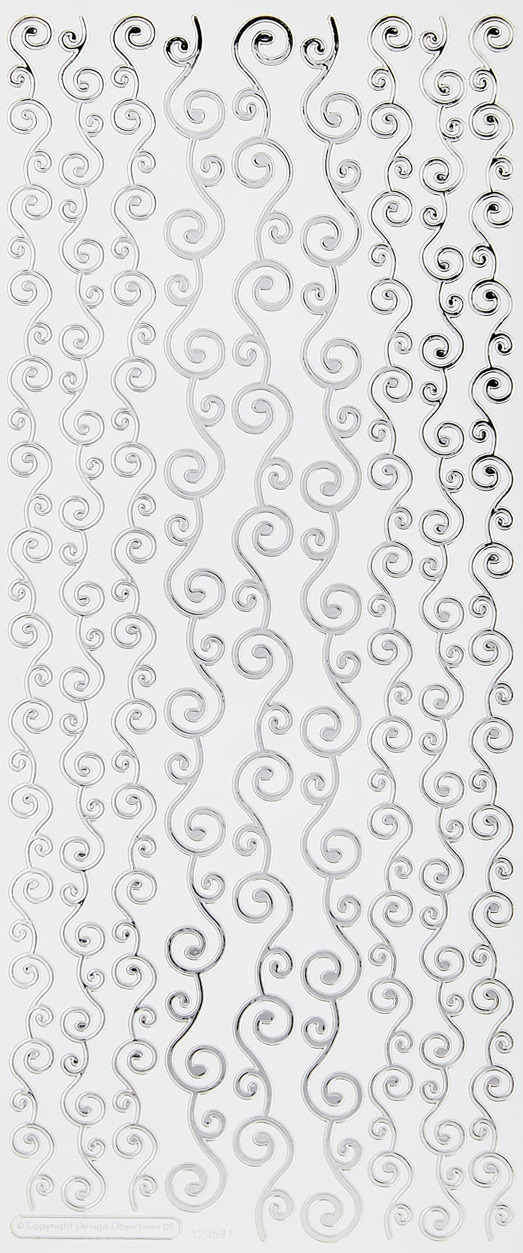 anitas Traditionella alfabetet konturklistermärken – silver på vitt, 29,22 x 10,55 x 0,1 cm, ANT 810253