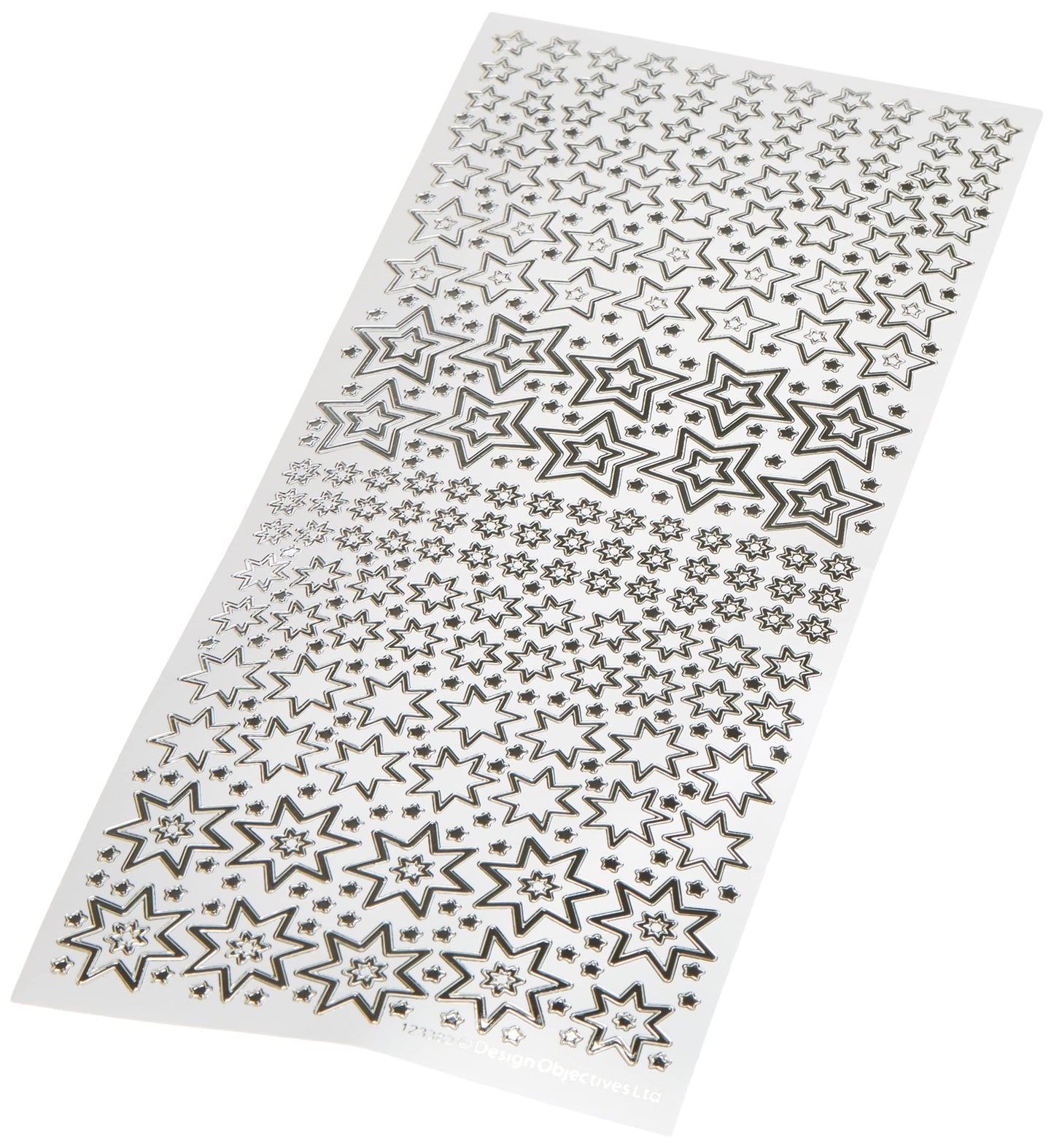 anitas Traditionella alfabetet konturklistermärken – silver på vitt, 29,22 x 10,55 x 0,1 cm, ANT 810253